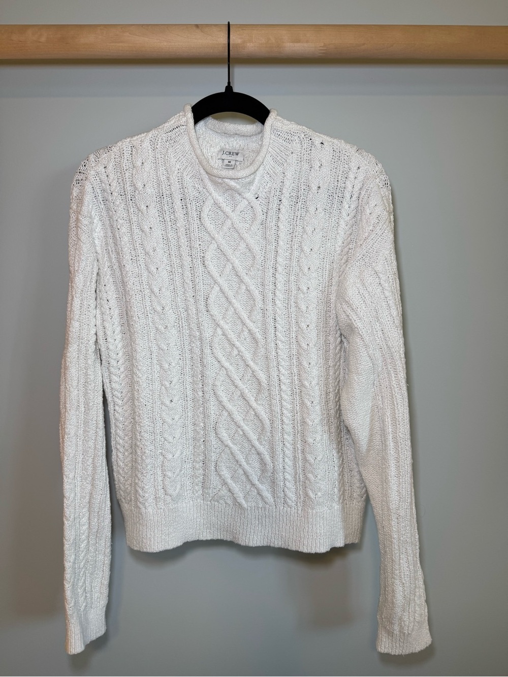 J. Crew Ivory Cable-Knit Sweater